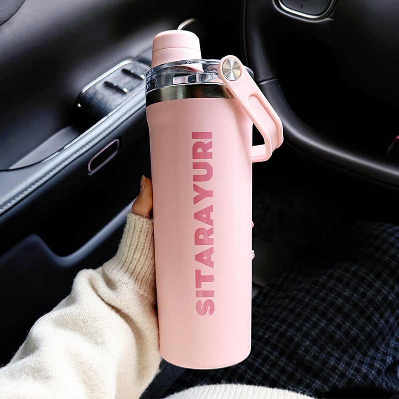 Sticlă shaker din oțel inoxidabil, recipient portabil pentru fitness, ceașcă izolată pentru călătorii