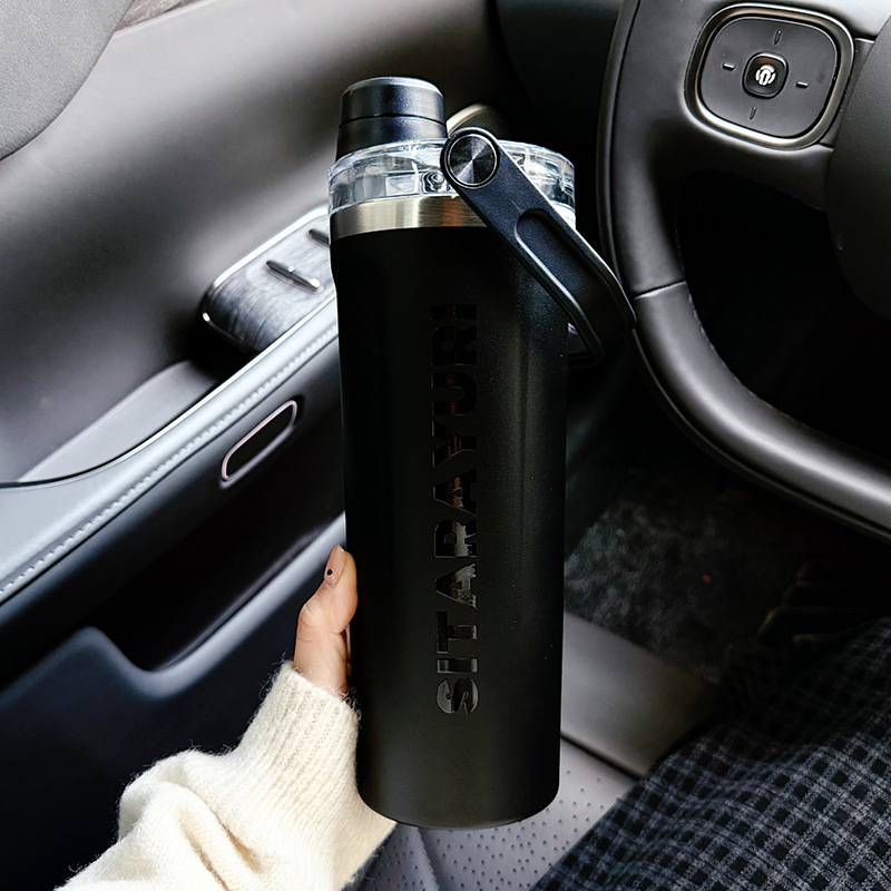 Sticlă shaker din oțel inoxidabil, recipient portabil pentru fitness, ceașcă izolată pentru călătorii