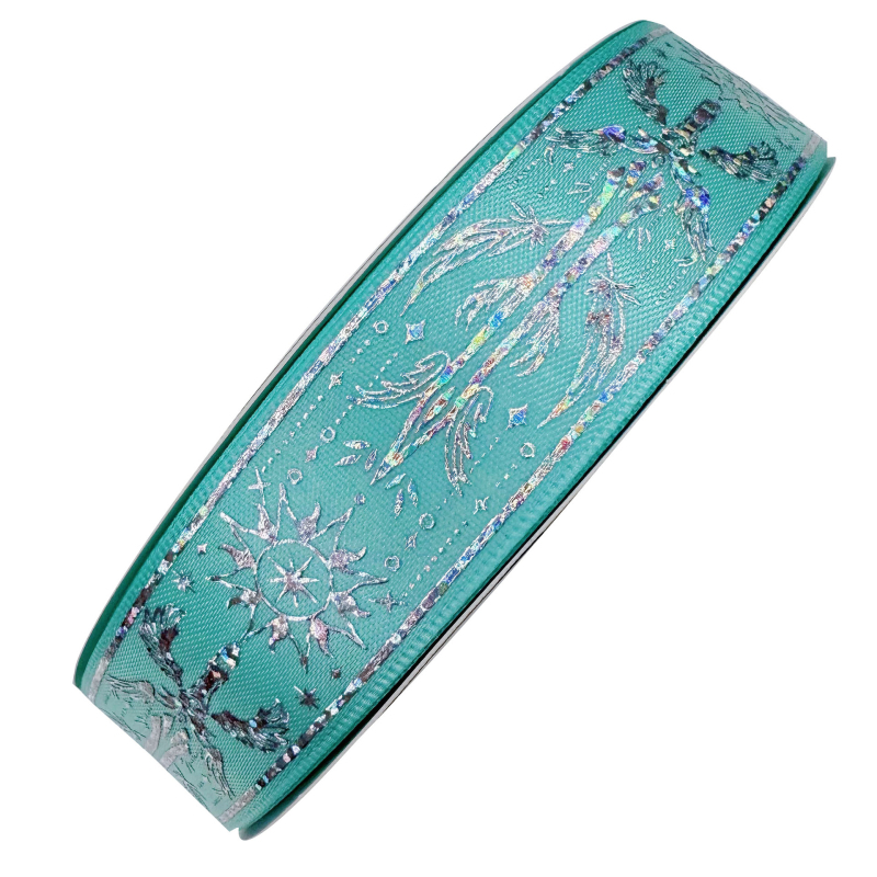2,5 cm srebrna vrpca za pakiranje poklona, laserski srebrni efekt, ručno izrađena mašna, DIY dodaci