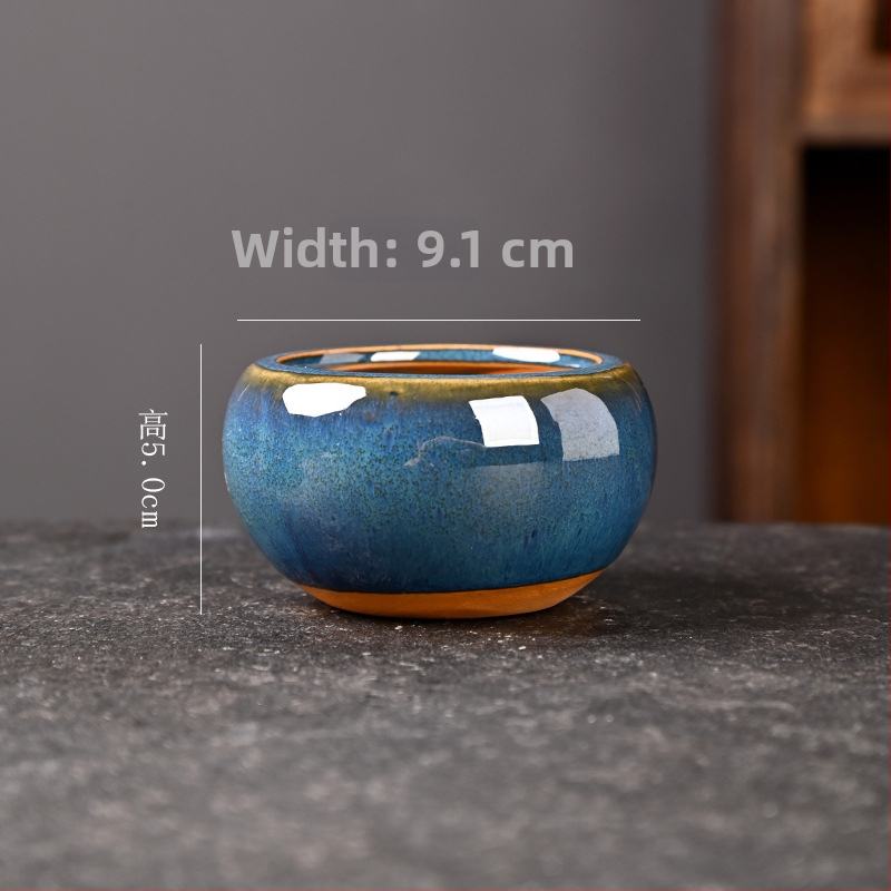 Ghiveci ceramic Galaxy pentru suculente, pentru casă și balcon, compact, cu control al rădăcinilor, ceramică brută