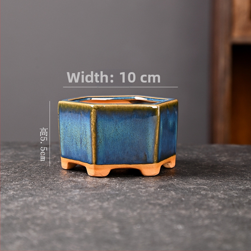Ghiveci ceramic Galaxy pentru suculente, pentru casă și balcon, compact, cu control al rădăcinilor, ceramică brută