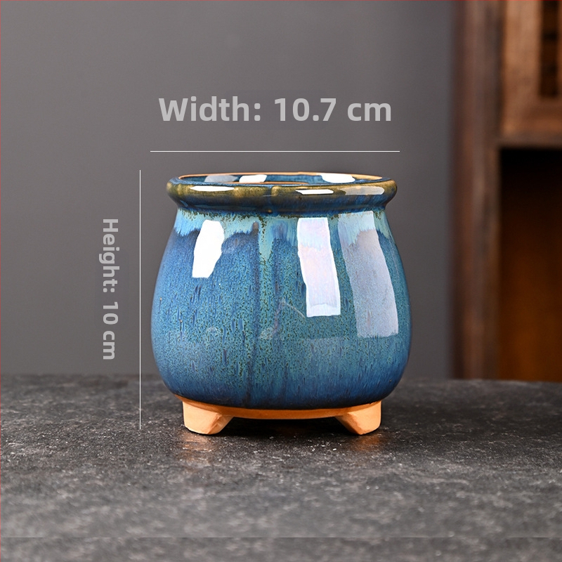 Ghiveci ceramic Galaxy pentru suculente, pentru casă și balcon, compact, cu control al rădăcinilor, ceramică brută