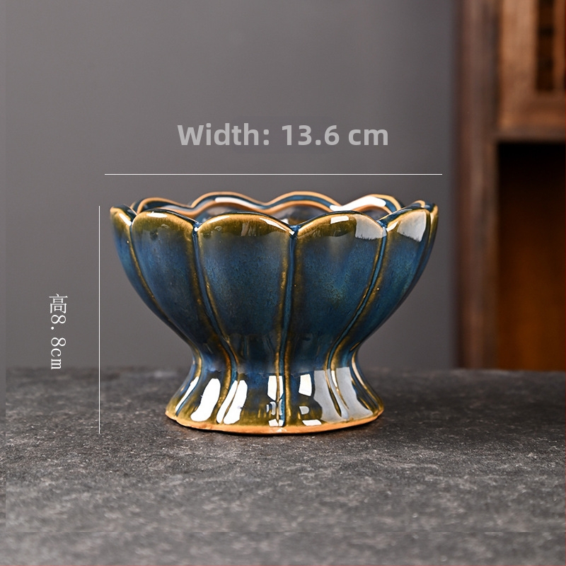 Ghiveci ceramic Galaxy pentru suculente, pentru casă și balcon, compact, cu control al rădăcinilor, ceramică brută