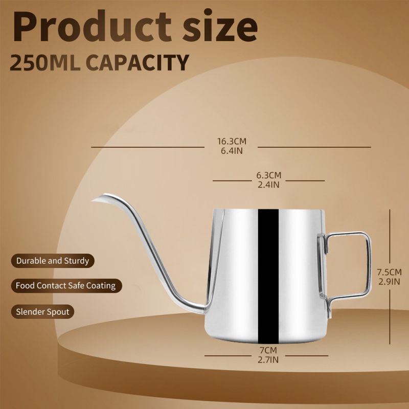 2026 nou model ceainic pour-over, din oțel inoxidabil 304, 600 ml, pentru uz casnic