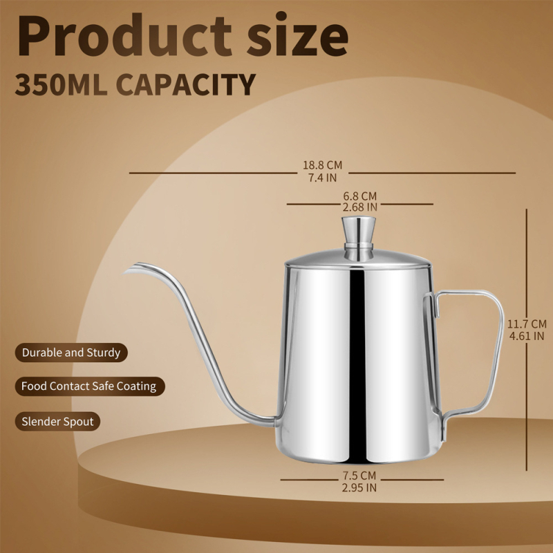 2026 nou model ceainic pour-over, din oțel inoxidabil 304, 600 ml, pentru uz casnic