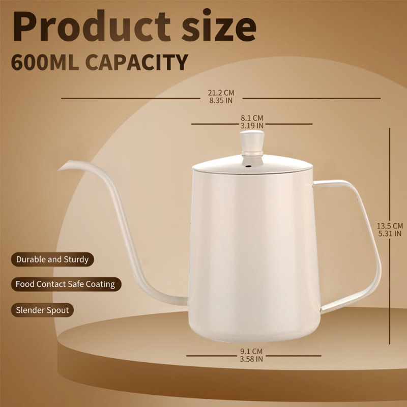 2026 nou model ceainic pour-over, din oțel inoxidabil 304, 600 ml, pentru uz casnic