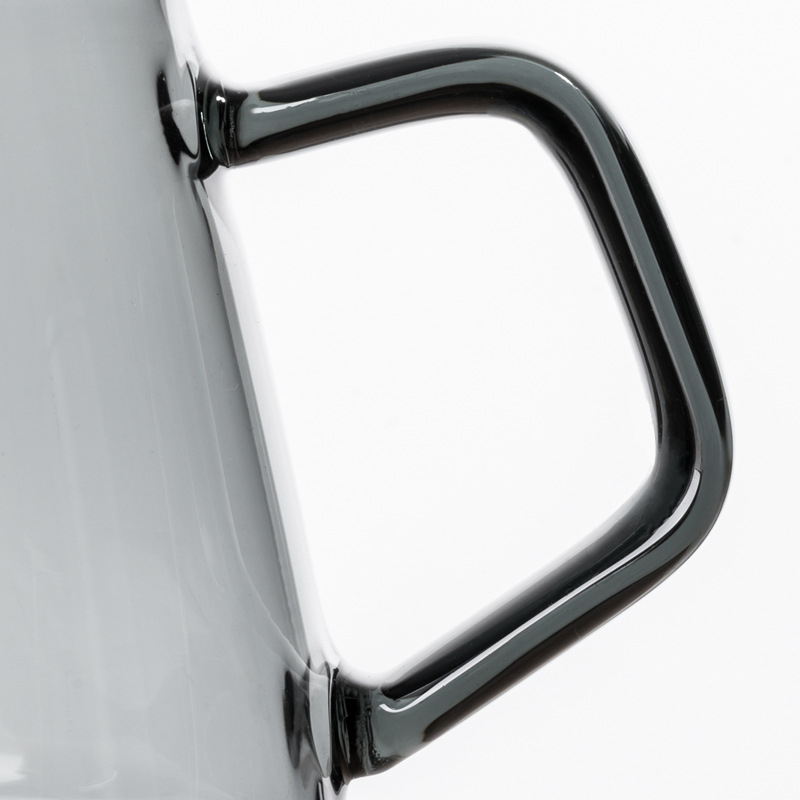 Cană de cafea turnată manual, design cu nor, recipient pentru împărțire, sticlă rezistentă la căldură, ceașcă drăguță cu scară de măsurare