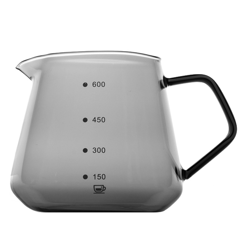 Cană de cafea turnată manual, design cu nor, recipient pentru împărțire, sticlă rezistentă la căldură, ceașcă drăguță cu scară de măsurare