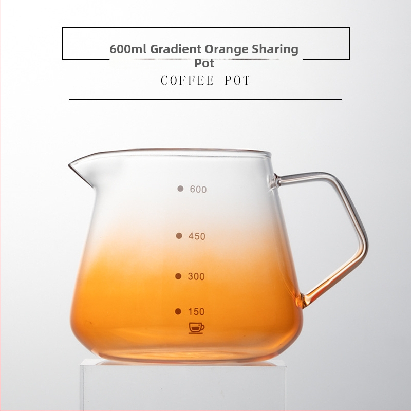 Cană de cafea turnată manual, design cu nor, recipient pentru împărțire, sticlă rezistentă la căldură, ceașcă drăguță cu scară de măsurare