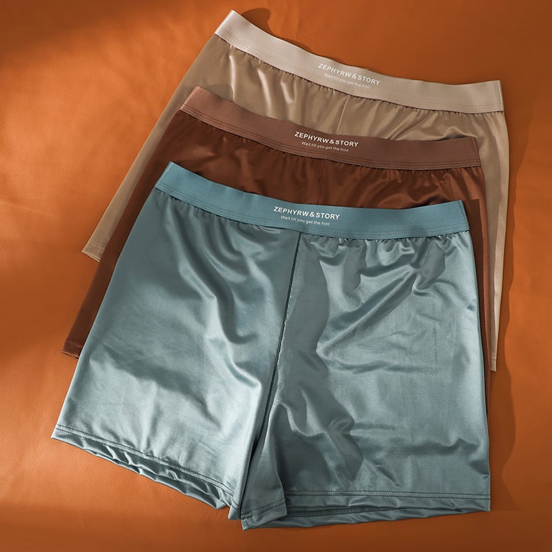 Мъжки сатен Ice Silk домашни шорти, дишащи, свободен силует