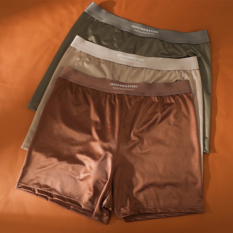 Мъжки сатен Ice Silk домашни шорти, дишащи, свободен силует