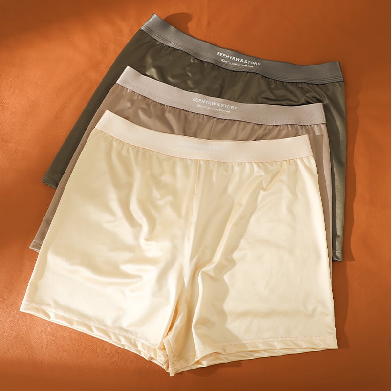 Мъжки сатен Ice Silk домашни шорти, дишащи, свободен силует