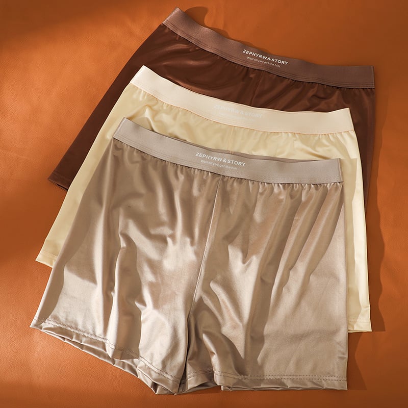 Мъжки сатен Ice Silk домашни шорти, дишащи, свободен силует