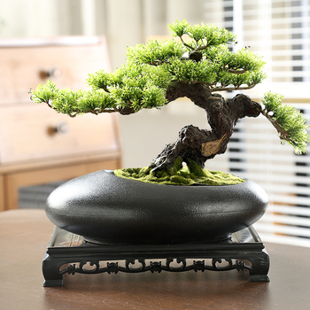 Vas ceramic pentru orchidă bonsai, diametru mare, respirabil, lucrat manual, ars cu gaz, stil nordic, pentru masă.