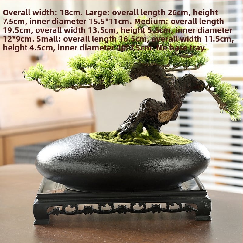 Vas ceramic pentru orchidă bonsai, diametru mare, respirabil, lucrat manual, ars cu gaz, stil nordic, pentru masă.