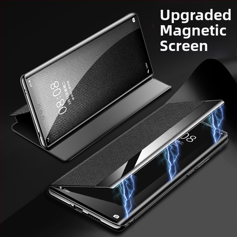 Kućište Huawei Mate60 Pro od prave kože s potpunim pokrivanjem, pametnom zaštitom od pada i magnetskim postoljem 60RS
