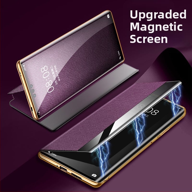 Kućište Huawei Mate60 Pro od prave kože s potpunim pokrivanjem, pametnom zaštitom od pada i magnetskim postoljem 60RS