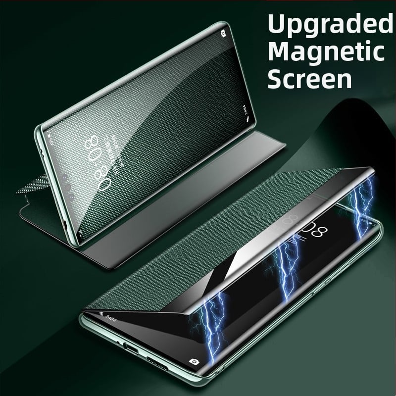 Kućište Huawei Mate60 Pro od prave kože s potpunim pokrivanjem, pametnom zaštitom od pada i magnetskim postoljem 60RS