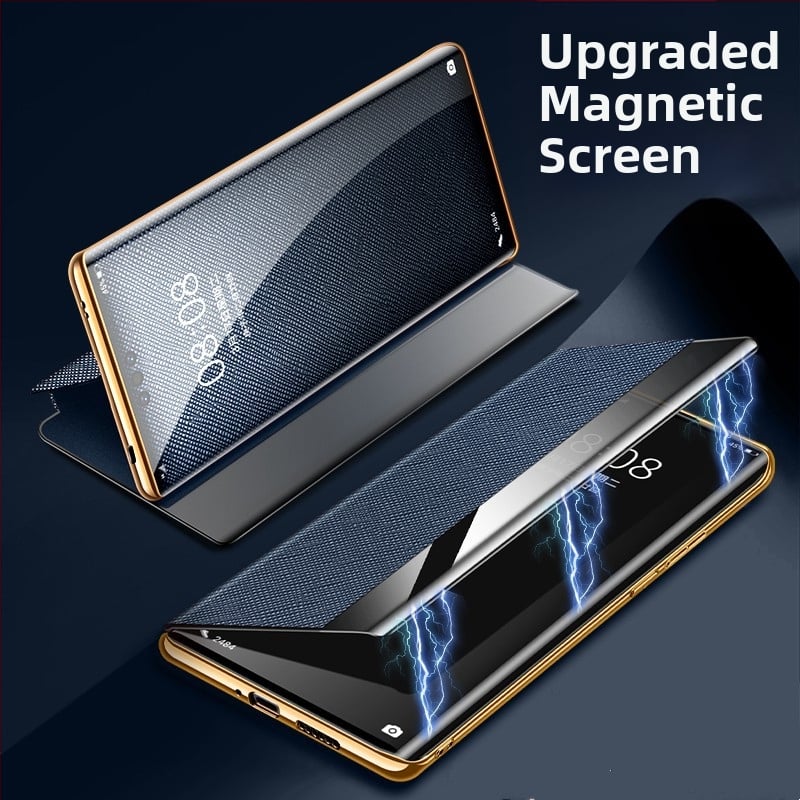 Kućište Huawei Mate60 Pro od prave kože s potpunim pokrivanjem, pametnom zaštitom od pada i magnetskim postoljem 60RS