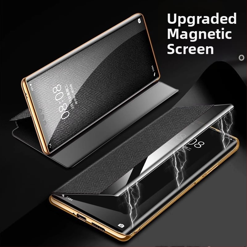 Kućište Huawei Mate60 Pro od prave kože s potpunim pokrivanjem, pametnom zaštitom od pada i magnetskim postoljem 60RS