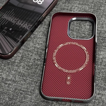 Θήκη με υφή Kevlar για iPhone 16 Pro Max με μεταλλική προστασία φακών