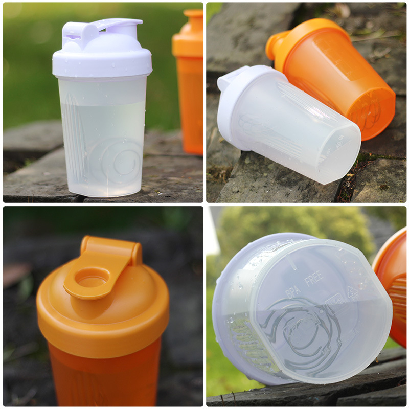Pahar de shaker din plastic 400 ml pentru pudră de proteine și milkshake, pentru sport