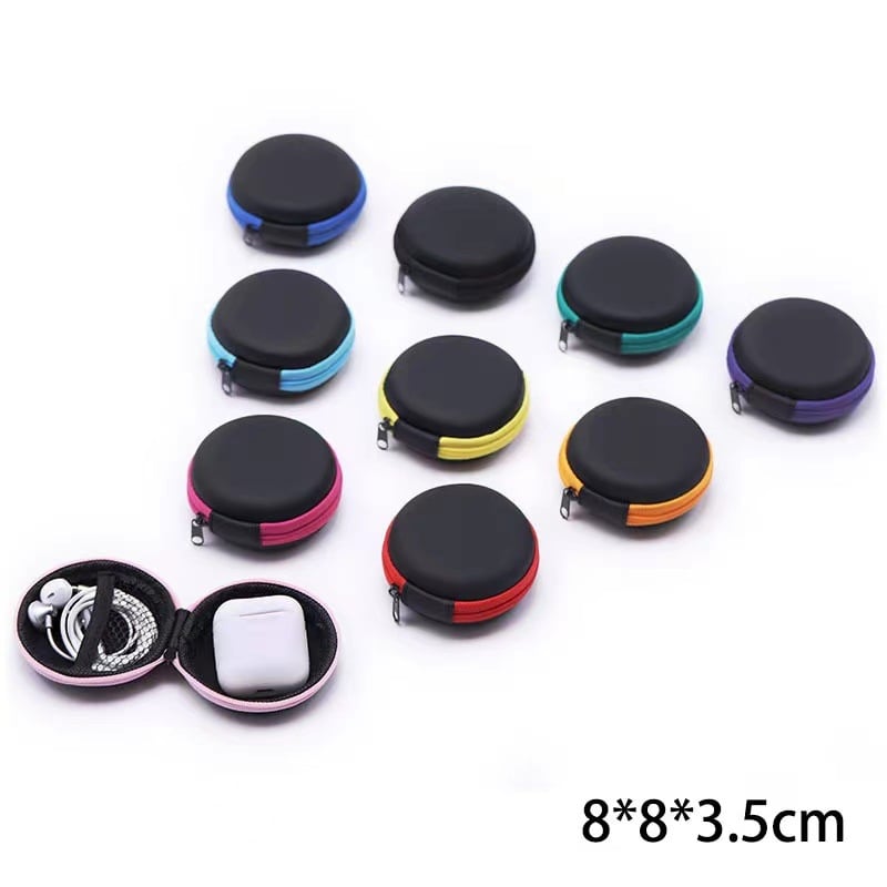 EVA anyagú Bluetooth fülhallgató tok, kábelrendező, ütésálló, többfunkciós tárolótáska