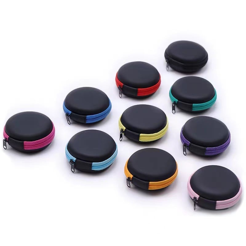 EVA anyagú Bluetooth fülhallgató tok, kábelrendező, ütésálló, többfunkciós tárolótáska