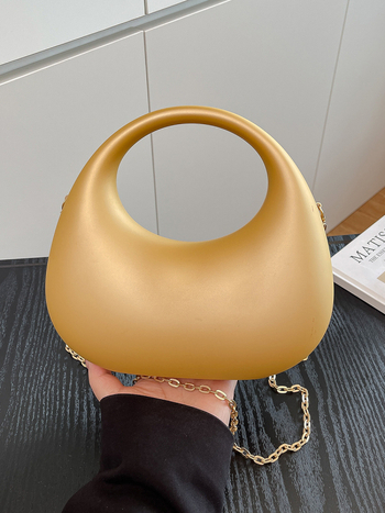 Ženska torbica s lancem, dumpling-stil, mala, akril, ljeto 2025, casual crossbody