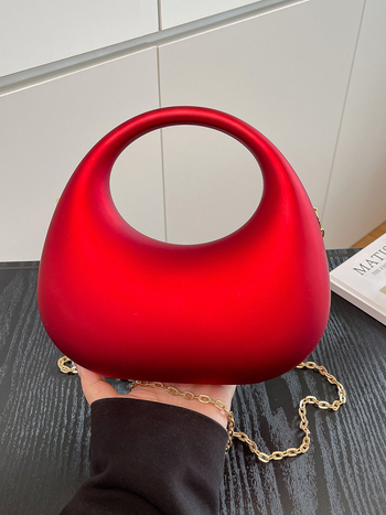 Ženska torbica s lancem, dumpling-stil, mala, akril, ljeto 2025, casual crossbody