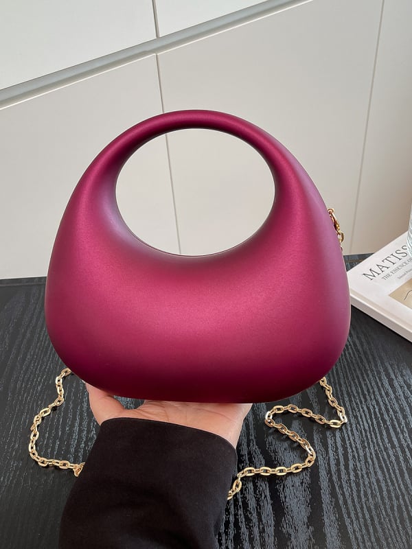 Ženska torbica s lancem, dumpling-stil, mala, akril, ljeto 2025, casual crossbody
