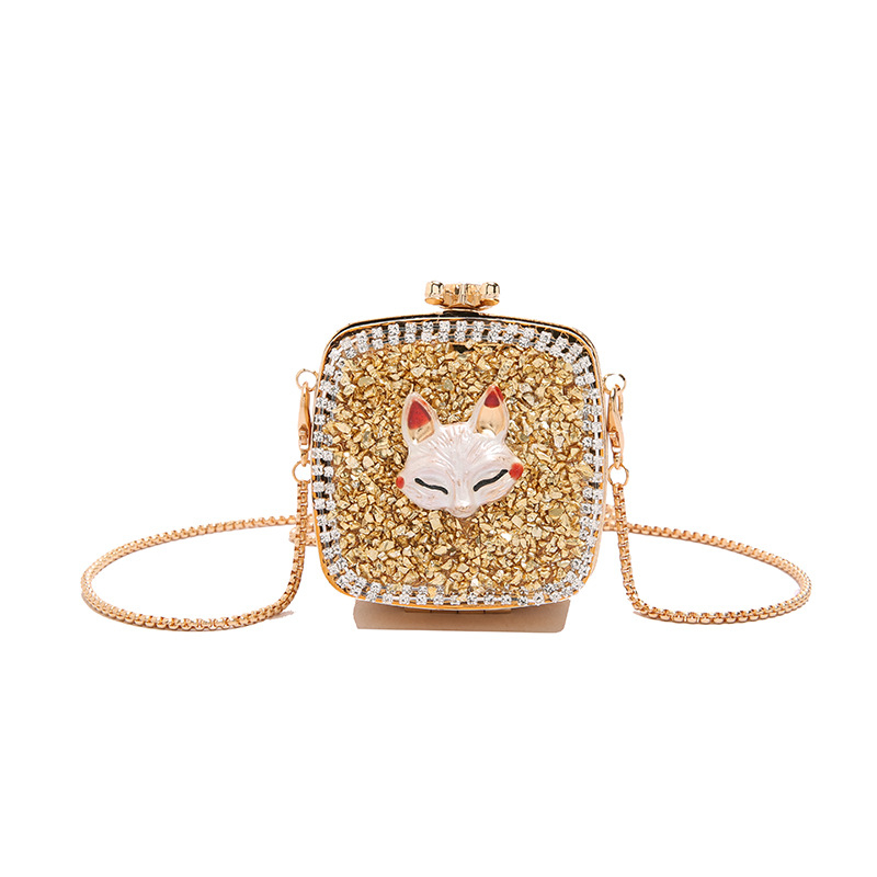 Mini srcolika akrilna crossbody torbica s kristalima i lancem za ruž