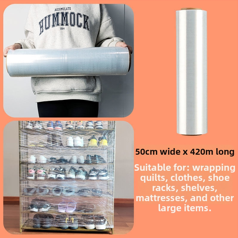 50 cm stretch fólia pre priemyselné a komerčné balenie, ochranná PE plastová fólia, malá rolka