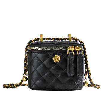 Jesenja teksturirana mini torbica za žene s lancom, dijamantnom mrežom, crossbody stil
