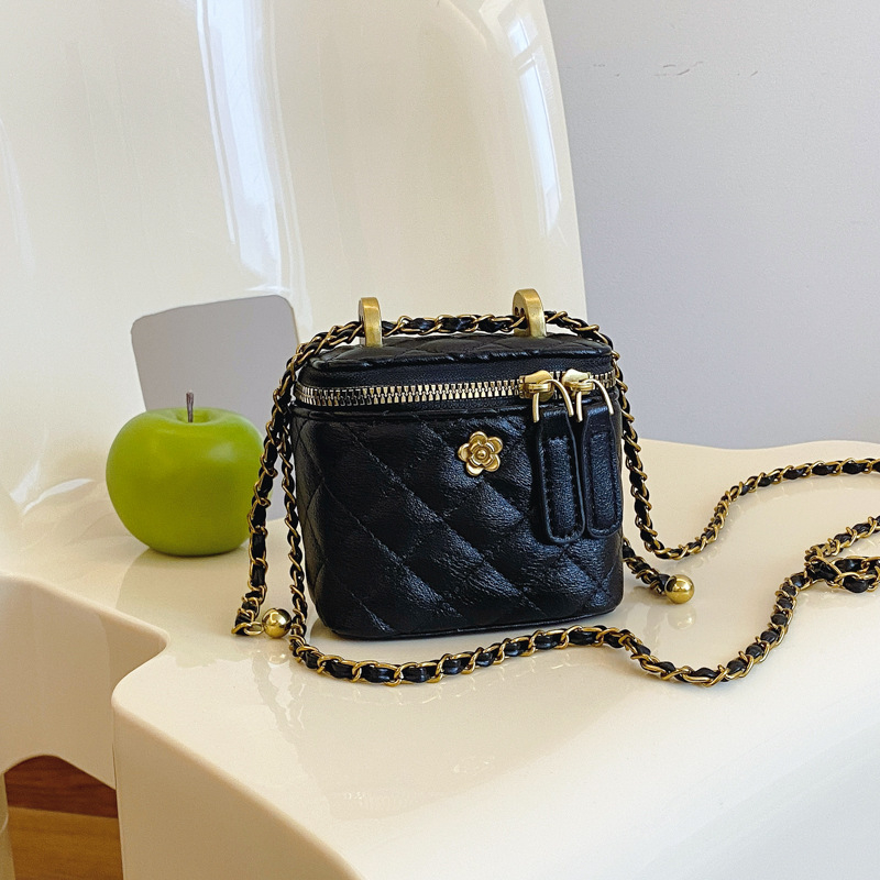 Jesenja teksturirana mini torbica za žene s lancom, dijamantnom mrežom, crossbody stil