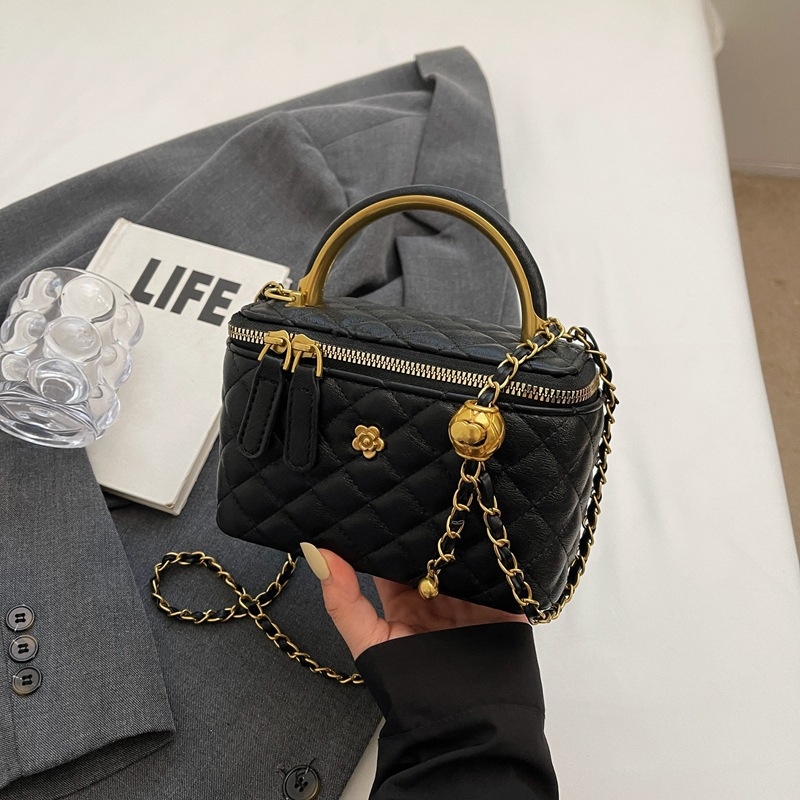 Jesenja teksturirana mini torbica za žene s lancom, dijamantnom mrežom, crossbody stil