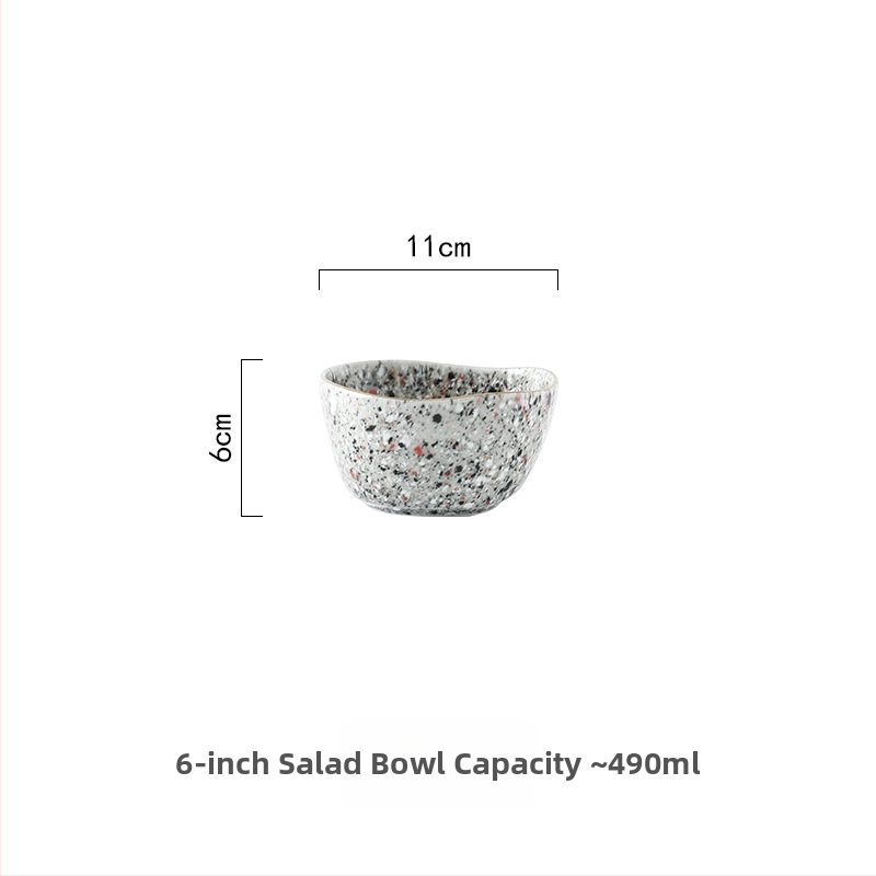 Set ceramic de masă cu glazură Yuhua, copt în cuptorul kiln-fired, vintage, potrivit pentru microunde, margine aurie, boluri de orez neregulate, bol de supă și farfurie occidentală