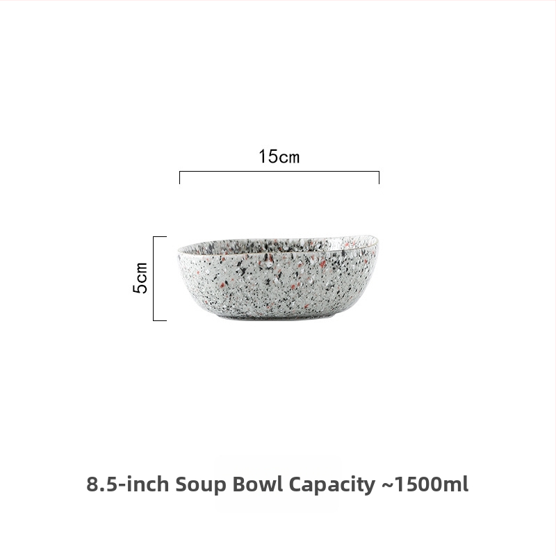 Set ceramic de masă cu glazură Yuhua, copt în cuptorul kiln-fired, vintage, potrivit pentru microunde, margine aurie, boluri de orez neregulate, bol de supă și farfurie occidentală
