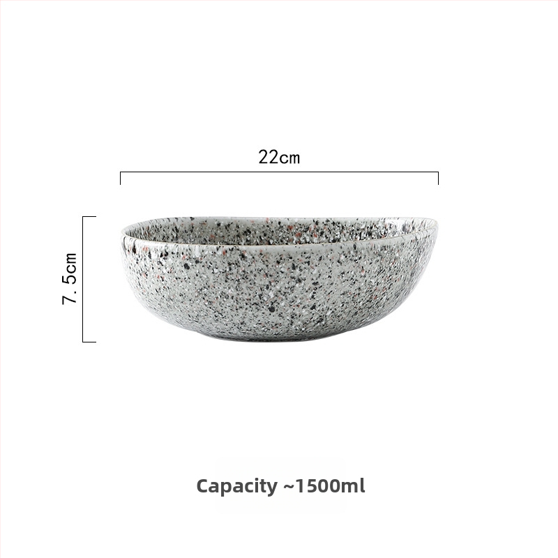 Set ceramic de masă cu glazură Yuhua, copt în cuptorul kiln-fired, vintage, potrivit pentru microunde, margine aurie, boluri de orez neregulate, bol de supă și farfurie occidentală