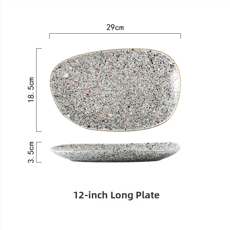 Set ceramic de masă cu glazură Yuhua, copt în cuptorul kiln-fired, vintage, potrivit pentru microunde, margine aurie, boluri de orez neregulate, bol de supă și farfurie occidentală