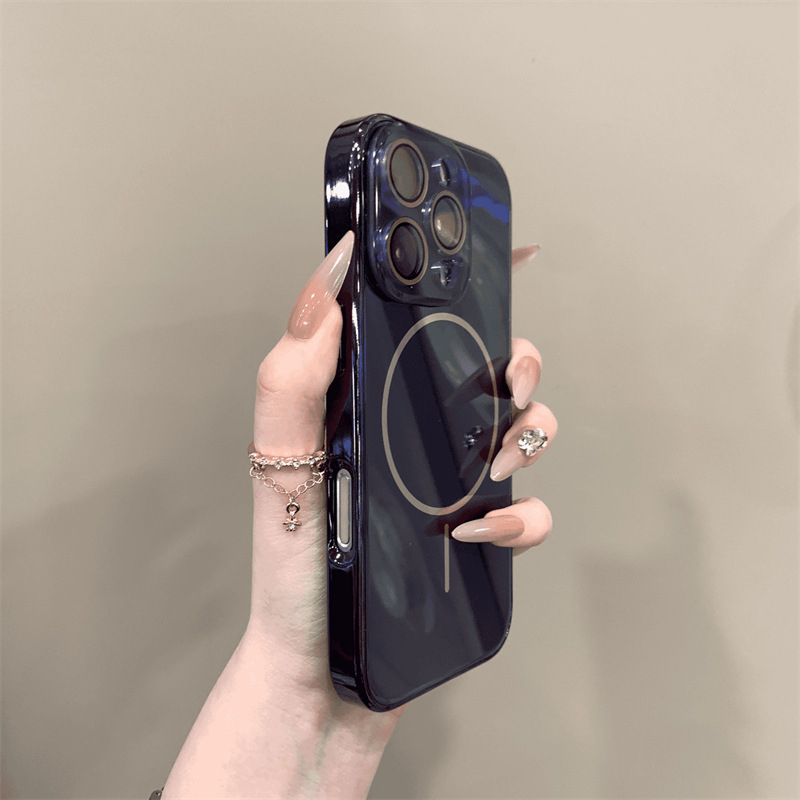 Kućište od kaljenog stakla za iPhone 17 Pro Max, crno, minimalistički stil, puna zaštita kamere, otpornost na udarce, magnetsko pričvršćivanje