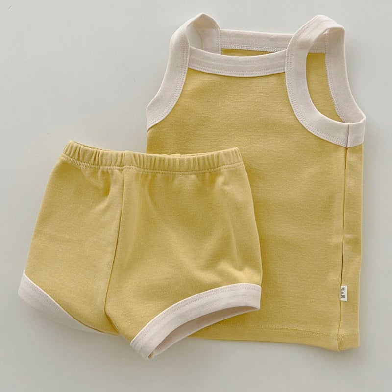 Korejski stil ljetni set za bebe od pamuka: top bez rukava i šorcevi