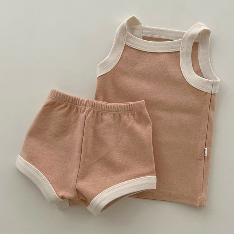 Korejski stil ljetni set za bebe od pamuka: top bez rukava i šorcevi