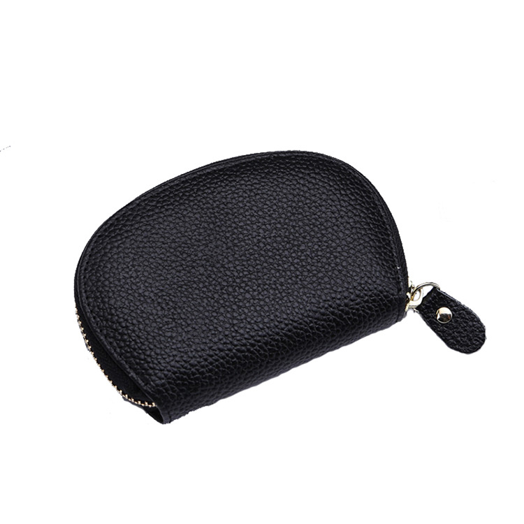 Lychee mintás természetes bőrből készült női kis pénztárca, rövid clutch stílusú, monétatartó, rúzs-tartó, kulcs- és kártyatartó