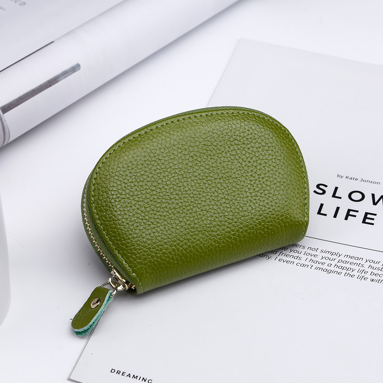 Lychee mintás természetes bőrből készült női kis pénztárca, rövid clutch stílusú, monétatartó, rúzs-tartó, kulcs- és kártyatartó
