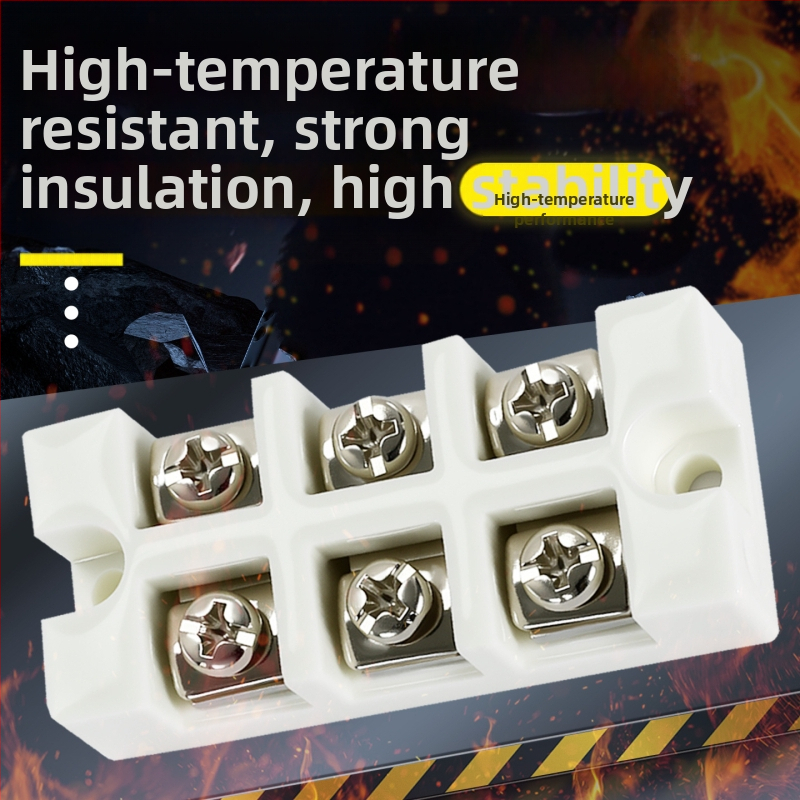 Bloc terminal ceramic, rezistent la temperatură înaltă, 2 intrări și 2 ieșiri, terminal porțelan, conector rezistent la căldură pentru cuptor electric