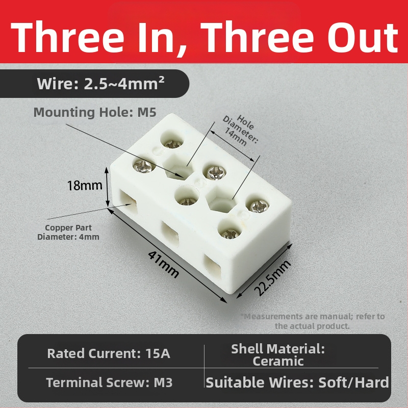 Bloc terminal ceramic, rezistent la temperatură înaltă, 2 intrări și 2 ieșiri, terminal porțelan, conector rezistent la căldură pentru cuptor electric