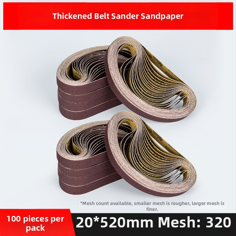 Brúsny pás na brúsenie a leštenie, hnedý korund, rozmery 330×10 mm a 520×20 mm, pre kov a drevo