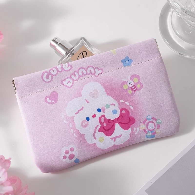 PU kozmetička torbica s otiskom Winnie the Pooh, kompaktna prijenosna mini torbica s elastičnim zatvaranjem