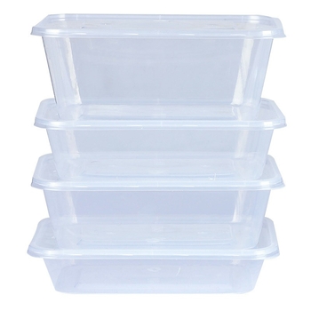 Cutie de take-out dreptunghiulară, din plastic transparent, de calitate alimentară, 300 buc